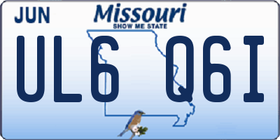 MO license plate UL6Q6I