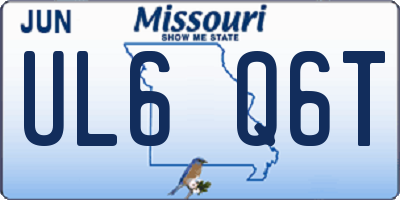 MO license plate UL6Q6T
