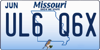 MO license plate UL6Q6X