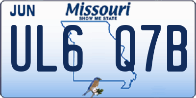 MO license plate UL6Q7B