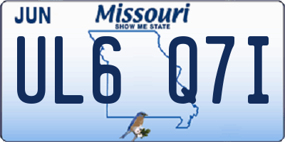 MO license plate UL6Q7I