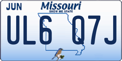 MO license plate UL6Q7J