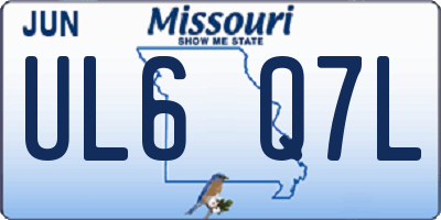 MO license plate UL6Q7L