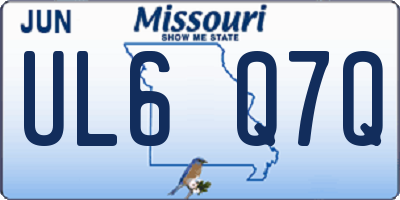 MO license plate UL6Q7Q