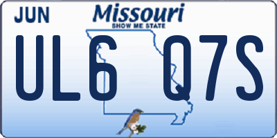 MO license plate UL6Q7S