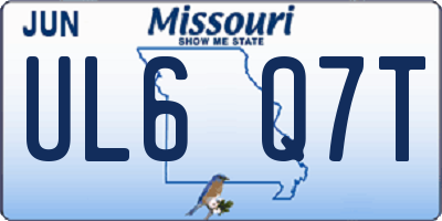 MO license plate UL6Q7T