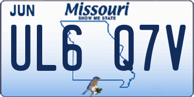 MO license plate UL6Q7V