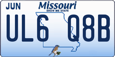MO license plate UL6Q8B