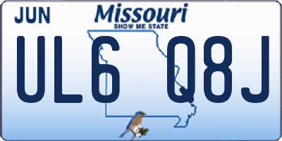MO license plate UL6Q8J