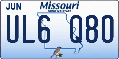 MO license plate UL6Q8O