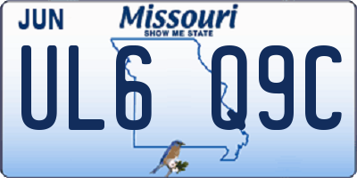 MO license plate UL6Q9C
