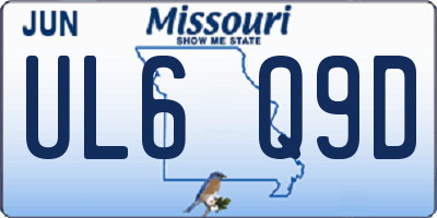 MO license plate UL6Q9D
