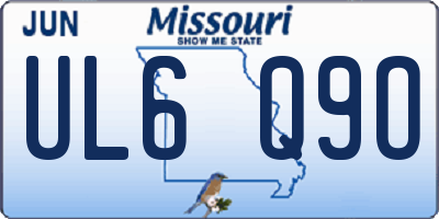 MO license plate UL6Q9O