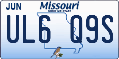 MO license plate UL6Q9S