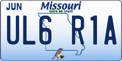 MO license plate UL6R1A