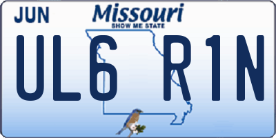 MO license plate UL6R1N