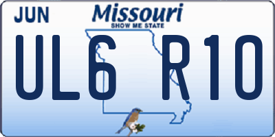 MO license plate UL6R1O
