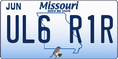 MO license plate UL6R1R