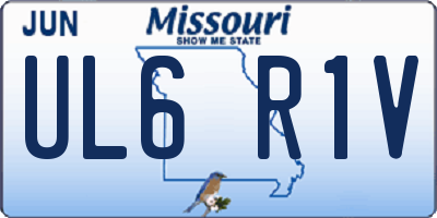 MO license plate UL6R1V