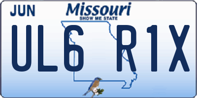 MO license plate UL6R1X