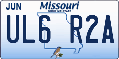 MO license plate UL6R2A