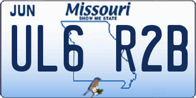 MO license plate UL6R2B