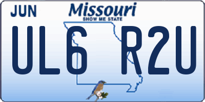 MO license plate UL6R2U