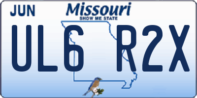 MO license plate UL6R2X