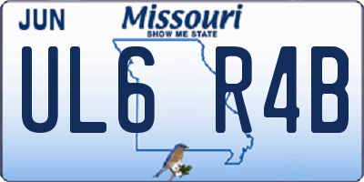 MO license plate UL6R4B