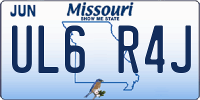 MO license plate UL6R4J