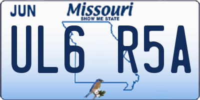 MO license plate UL6R5A