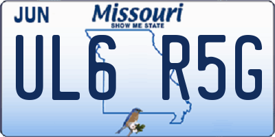 MO license plate UL6R5G