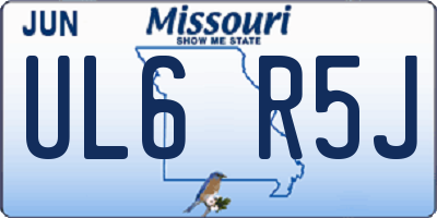 MO license plate UL6R5J