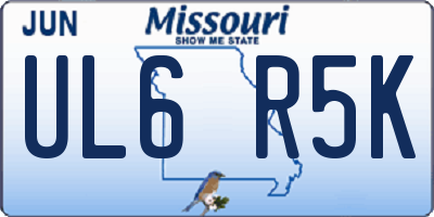 MO license plate UL6R5K