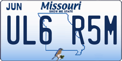 MO license plate UL6R5M