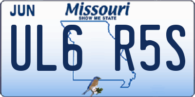 MO license plate UL6R5S