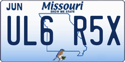MO license plate UL6R5X