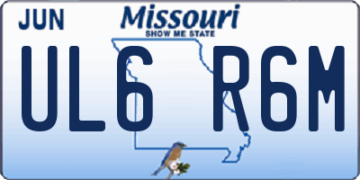 MO license plate UL6R6M