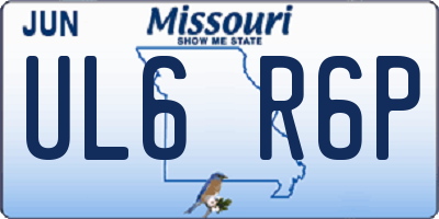 MO license plate UL6R6P