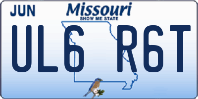 MO license plate UL6R6T
