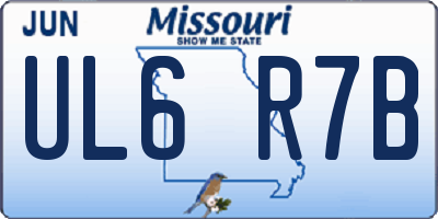 MO license plate UL6R7B