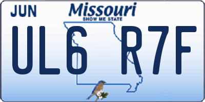 MO license plate UL6R7F