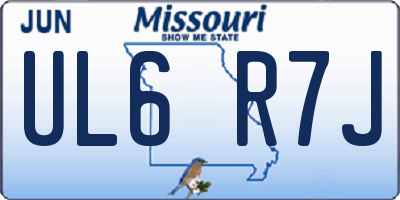 MO license plate UL6R7J