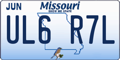 MO license plate UL6R7L
