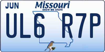 MO license plate UL6R7P