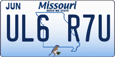 MO license plate UL6R7U