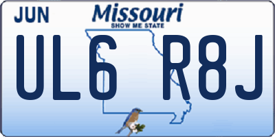 MO license plate UL6R8J