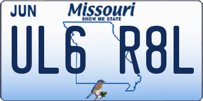 MO license plate UL6R8L
