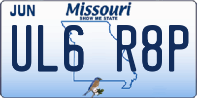 MO license plate UL6R8P