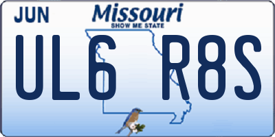 MO license plate UL6R8S